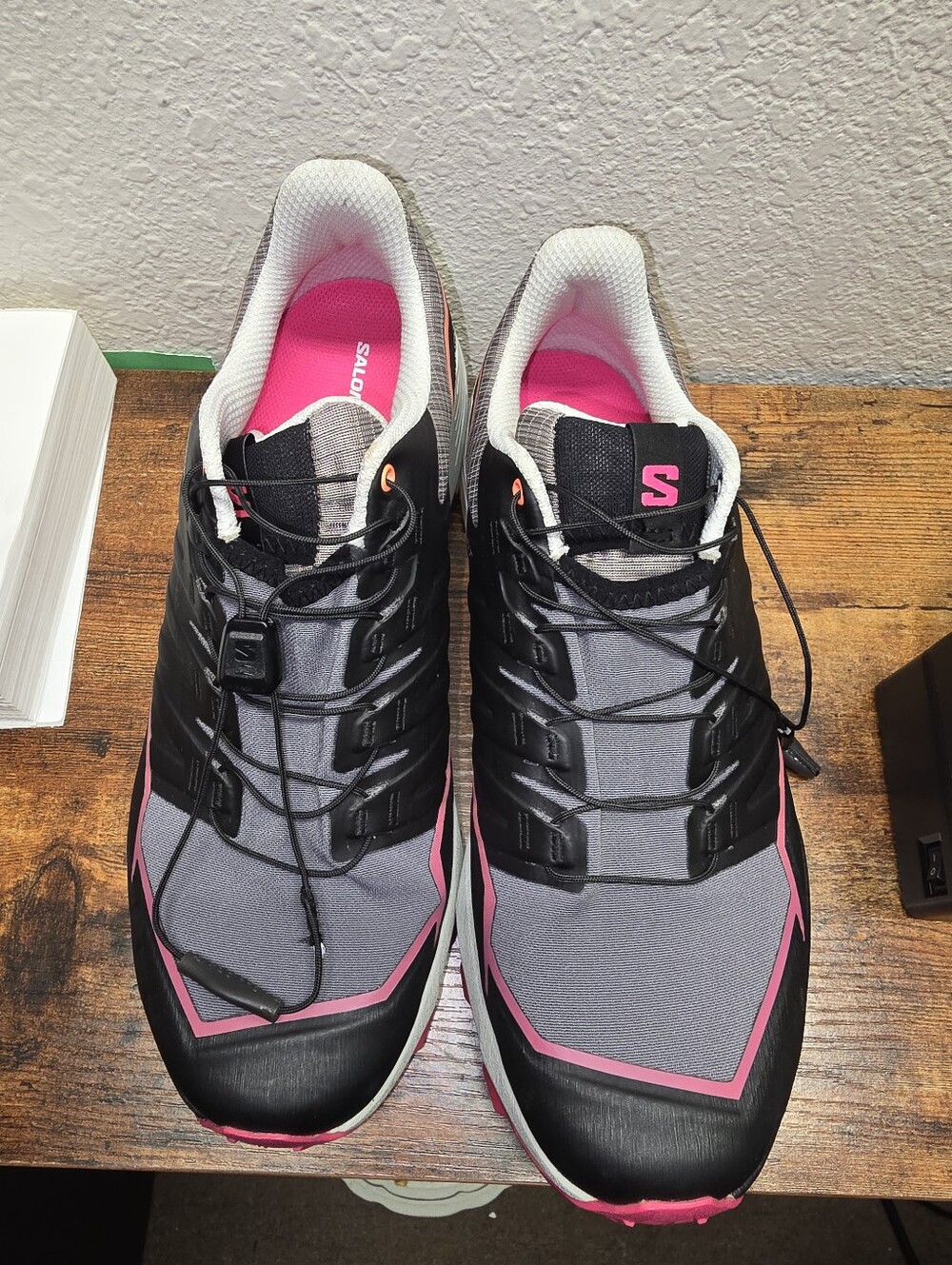 Salomon Women’s Gray and Pink Trail Running Shoes